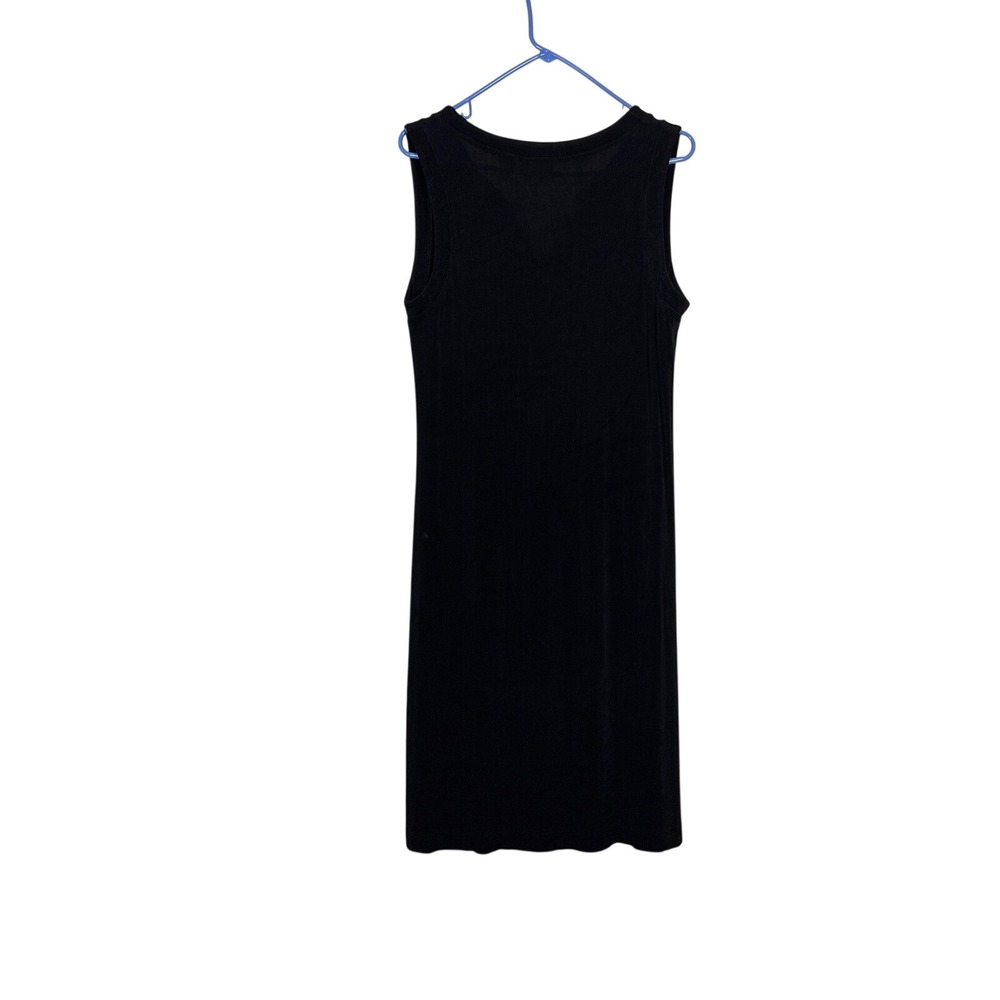 Chico's Travelers Dress L 12 Black Sleeveless Tank cruise resort minimalist - Picture 2 of 6